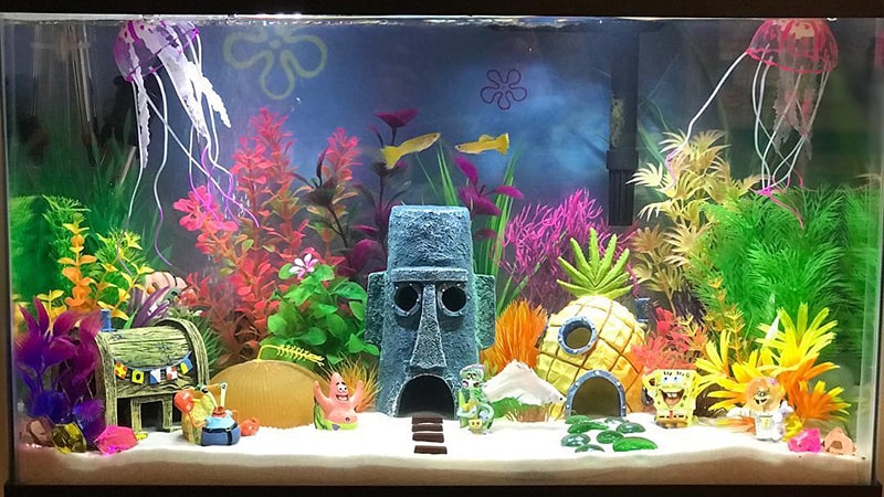 spongebob fish tank decor